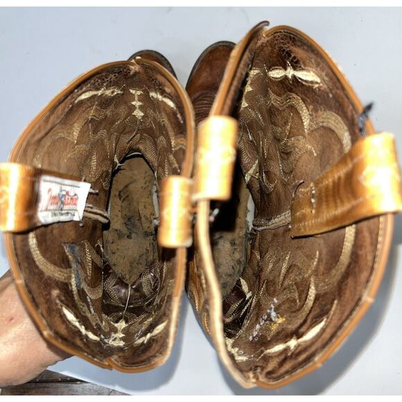 Tony Lama CT873 8.5D Mens Cowboy Western Boots‎ Multi Brown - Picture 7 of 10